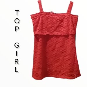 TOP GIRL LACE  RED BLOUSE
